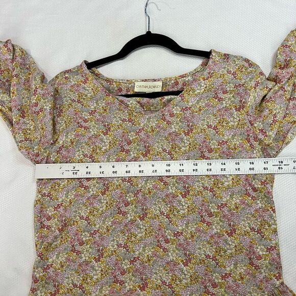 Cynthia Rowley Ditzy Floral Cottage core Viscose Blouse‎ - Picture 4 of 7